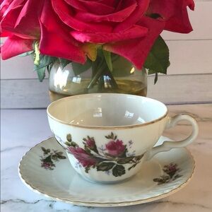 Vintage Floral Teacup and Saucer